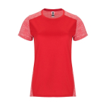 T-shirt técnica de poliéster bicolor para mulher 135 g/m2 Roly Direct Zolder cor vermelho segunda vista