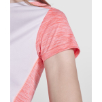T-shirt técnica de poliéster bicolor para mulher 135 g/m2 Roly Direct Zolder cor coral vista detalhe 2