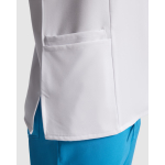 Túnica de manga curta de poliéster e elastano 170 g/m2 Roly Ferox cor branco vista detalhe 2