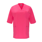 Túnica unissexo de poliéster e algodão, manga curta 160 g/m2 Roly Panacea cor cor-de-rosa segunda vista