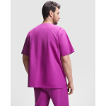 Túnica unissexo de poliéster e algodão, manga curta 160 g/m2 Roly Panacea cor violeta quarta vista de uso