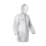 Impermeável de acabamento termosselado com fecho central e capuz vista principal