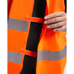 Colete de alta visibilidade com faixas refletoras e fecho de velcro Roly Sirio cor cor-de-laranja fluorescente vista detalhe 1