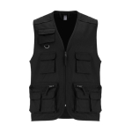 Colete de trabalho multibolsos de algodão e poliéster 200 g/m2 Roly Venera cor preto segunda vista