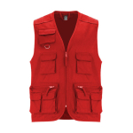 Colete de trabalho multibolsos de algodão e poliéster 200 g/m2 Roly Venera cor vermelho segunda vista