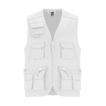 Colete de trabalho multibolsos de algodão e poliéster 200 g/m2 Roly Venera cor branco segunda vista