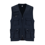 Colete de trabalho multibolsos de algodão e poliéster 200 g/m2 Roly Venera cor azul-marinho segunda vista