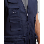 Colete de trabalho multibolsos de algodão e poliéster 200 g/m2 Roly Venera cor azul-marinho vista detalhe 1
