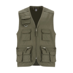 Colete de trabalho multibolsos de algodão e poliéster 200 g/m2 Roly Venera cor verde militar segunda vista