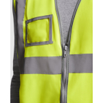 Colete de alta visibilidade com bolso e fecho de correr de poliéster Roly Polux cor amarelo fluorescente vista detalhe 1