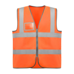 Colete de alta visibilidade com bolso e fecho de correr de poliéster Roly Polux cor cor-de-laranja fluorescente segunda vista