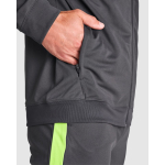 Fato de treino com peito de cor a contrastar com gola 225 g/m2 Roly Direct Evans cor verde-lima vista detalhe 2