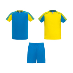 Conjunto desportivo unissexo com 2 t-shirts e calções 140 g/m2 Roly Direct Juve cor amarelo segunda vista