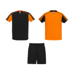 Conjunto desportivo unissexo com 2 t-shirts e calções 140 g/m2 Roly Direct Juve cor cor-de-laranja segunda vista