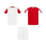 Conjunto desportivo unissexo com 2 t-shirts e calções 140 g/m2 Roly Direct Juve cor castanho acinzentado segunda vista
