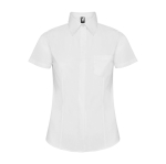 Camisa de trabalho para hotelaria, manga curta de poliéster 130 g/m2 Roly Sofia cor branco segunda vista