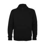 Camisola de algodão e poliéster com capuz 280 g/m2 Roly Direct Montblanc cor preto segunda vista