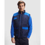 Colete de trabalho multibolsos de poliéster e algodão 200 g/m2 Roly Armada cor azul real primeira vista de uso