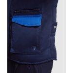 Colete de trabalho multibolsos de poliéster e algodão 200 g/m2 Roly Armada cor azul real vista detalhe 1