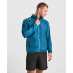 Corta-vento unissexo tecido técnico leve 70 g/m2 Roly Direct Glasgow cor azul bondi vista detalhe 1