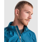 Corta-vento unissexo tecido técnico leve 70 g/m2 Roly Direct Glasgow cor azul bondi vista detalhe 2