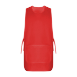 Bata reversível de trabalho unissexo com 2 bolsos 195 g/m2 Roly Arzak cor vermelho segunda vista