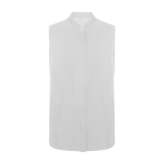 Bata de poliéster com fecho central para mulher 130 g/m2 Roly Aldany cor branco segunda vista