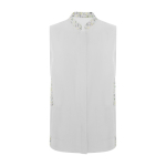 Bata de poliéster com fecho central para mulher 130 g/m2 Roly Aldany cor branco-sujo segunda vista