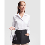 Pequeno avental de trabalho com bolsos para hotelaria 220 g/m2 Roly Mini cor preto primeira vista de uso