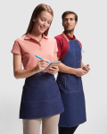 Avental de trabalho curto de ganga para hotelaria 250 g/m2 Roly Dacosta cor azul ganga vista detalhe 4