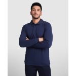 Polo ignífugo de manga comprida, carcela de 3 botões 220 g/m2 Roly Santana cor azul-marinho primeira vista de uso
