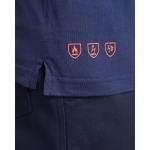 Polo ignífugo de manga comprida, carcela de 3 botões 220 g/m2 Roly Santana cor azul-marinho vista detalhe 1