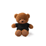 Urso de peluche com t-shirt de poliéster e toque ultramacio cor preto segunda vista