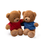 Urso de peluche com t-shirt de poliéster e toque ultramacio cor vermelho vista detalhe 1