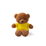 Urso de peluche com t-shirt de poliéster e toque ultramacio cor amarelo segunda vista