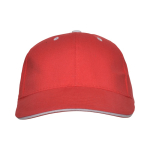 Boné de algodão de 6 painéis com fecho traseiro de velcro cor vermelho segunda vista