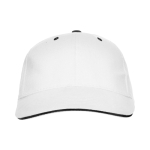 Boné de algodão de 6 painéis com fecho traseiro de velcro cor branco segunda vista