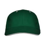 Boné de algodão de 6 painéis com fecho traseiro de velcro cor verde garrafa segunda vista