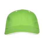 Boné de algodão de 6 painéis com fecho traseiro de velcro cor verde-claro segunda vista