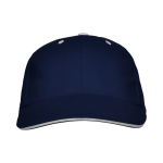 Boné de algodão de 6 painéis com fecho traseiro de velcro cor azul-marinho segunda vista