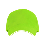 Boné de 5 painéis com pala a contrastar de algodão 170 g/m2 cor branco segunda vista