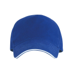 Boné de 5 painéis com pala a contrastar de algodão 170 g/m2 cor azul real segunda vista