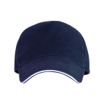 Boné de 5 painéis com pala a contrastar de algodão 170 g/m2 cor azul-marinho segunda vista