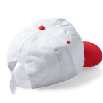 Boné de 5 painéis de algodão com ilhós de ventilação 170 g/m2 cor branco vista detalhe 1