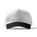 Boné de 5 painéis de algodão com ilhós de ventilação 170 g/m2 cor branco/preto segunda vista