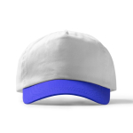 Boné de 5 painéis de algodão com ilhós de ventilação 170 g/m2 cor branco/azul segunda vista