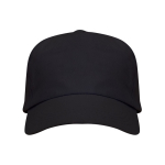Boné de algodão com fecho de velcro ajustável e ilhós cor preto segunda vista