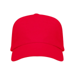 Boné de algodão com fecho de velcro ajustável e ilhós cor vermelho segunda vista