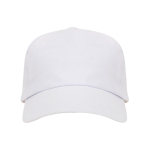 Boné de algodão com fecho de velcro ajustável e ilhós cor branco segunda vista