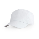 Boné de algodão com fecho de velcro ajustável e ilhós cor branco primeira vista de uso
